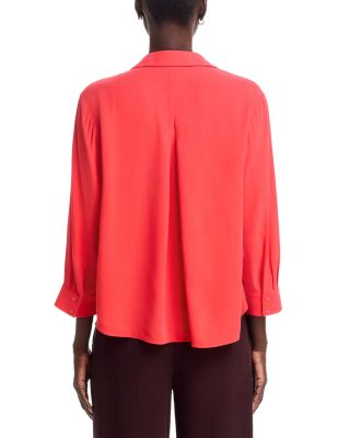 SiSilk Georgette Crepe Classic Collar Top