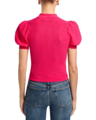 Ramona Pointelle Polo Sweater