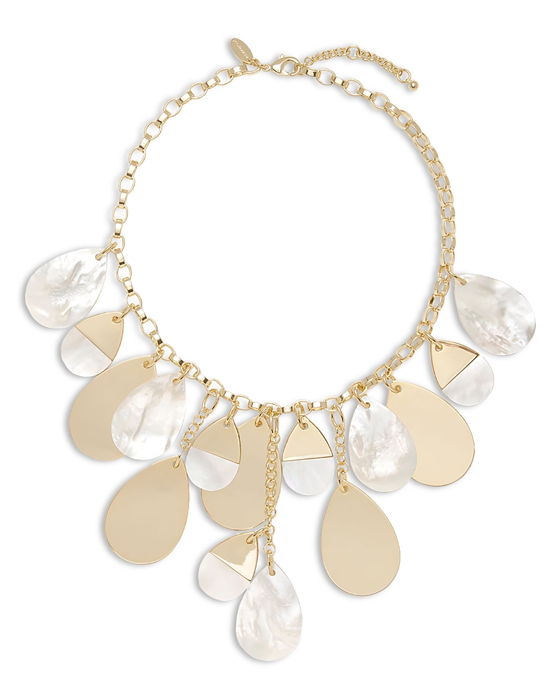 Ramy Brook Karina Mother Of Pearl Pear Shape Charm Statement Necklace, 16.5