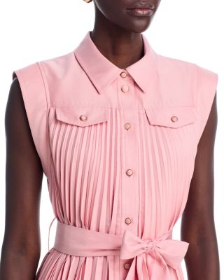 Johanna Pleated Twill Midi Dress