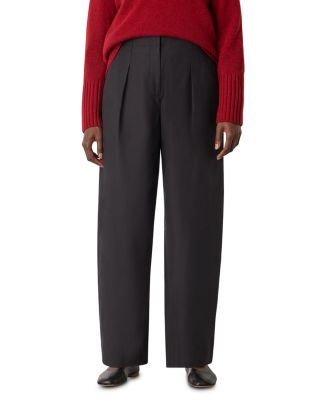 Pleat Front Barrel Pants