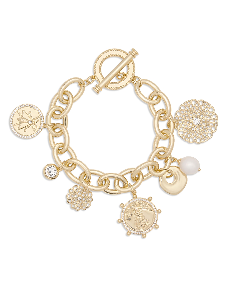 Ramy Brook Selena Crystal & Cultured Freshwater Pearl Charm Bracelet