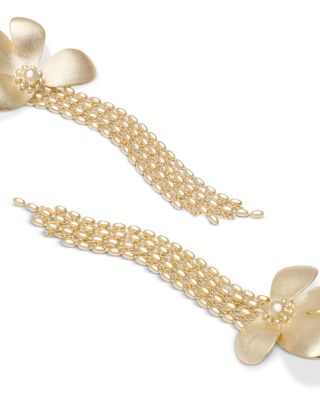 Anaya Flower & Chain Fringe Statement Earrings 