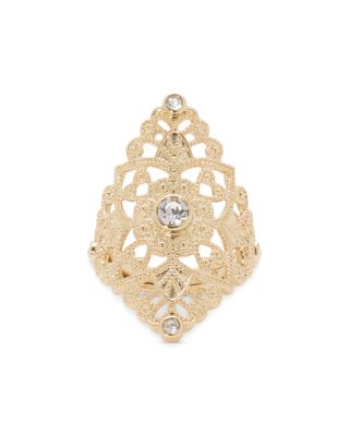 Laya Crystal Filigree Cocktail Ring 