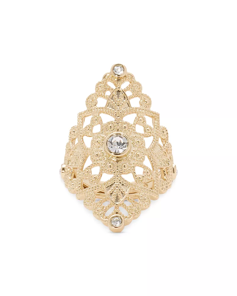 Ramy Brook Laya Crystal Filigree Cocktail Ring