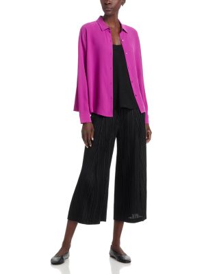 Silk Georgette Crepe Classic Collar Shirt