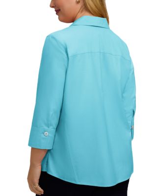 Paige Three-Quarter Sleeve Poplin Shirt
