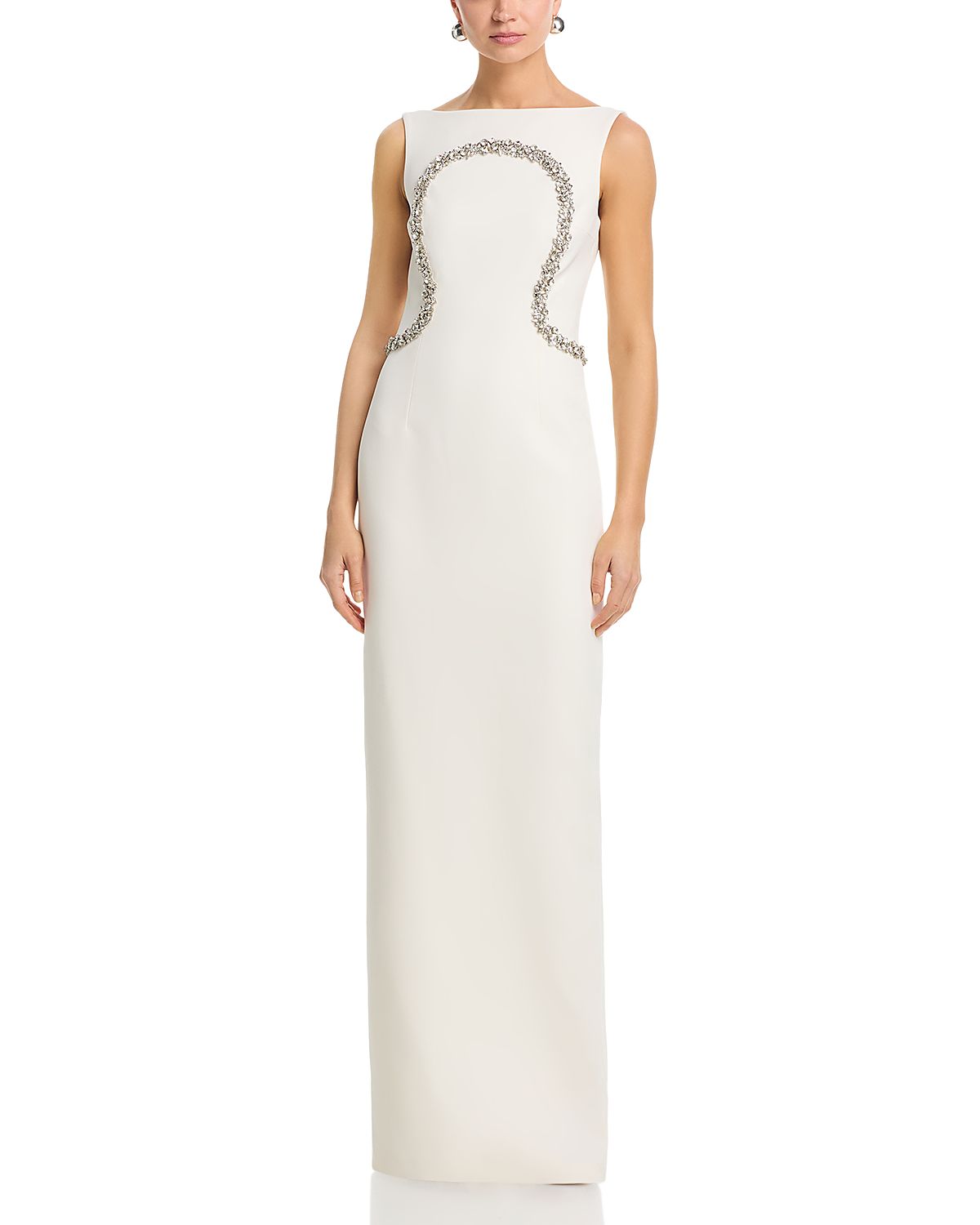 Safiyaa Riley Boat Neck Open Back Gown