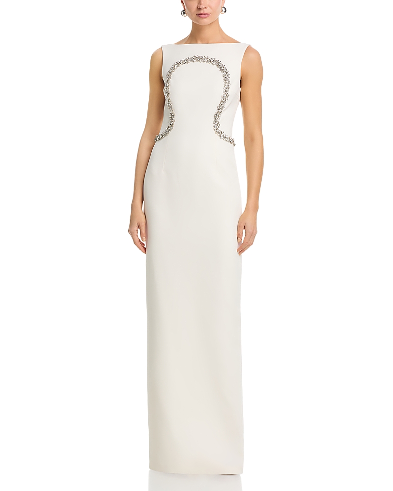 Safiyaa Riley Boat Neck Open Back Gown