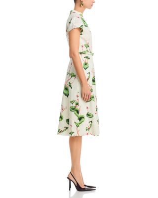 Cap Sleeve Chine Cyclamen Poplin Day Dress