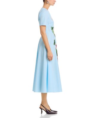 Short Sleeve Chine Cyclamen Poplin Day Dress