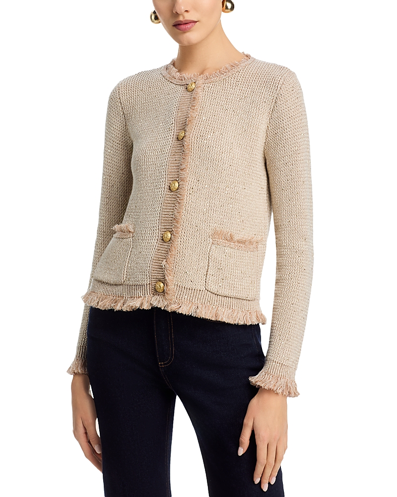 Kobi Halperin Kailey Metallic Knit Cardigan Sweater