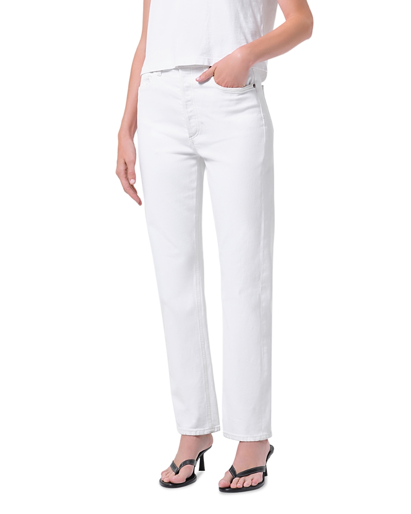 Agolde '90s Pinch Waist High Rise Straight Jeans in Marshmallow