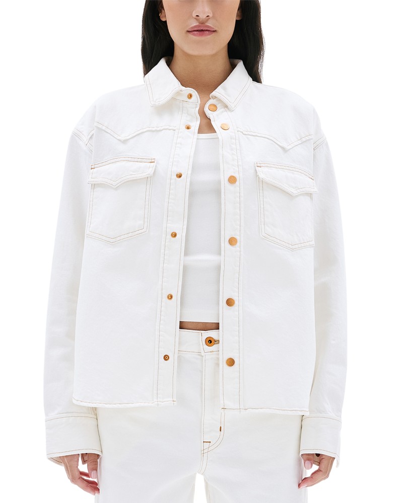 Slvrlake Cassidy Denim Shirt in Natural White