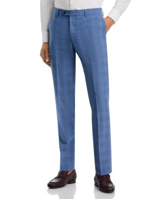 Slim Fit Plaid Suit Pants