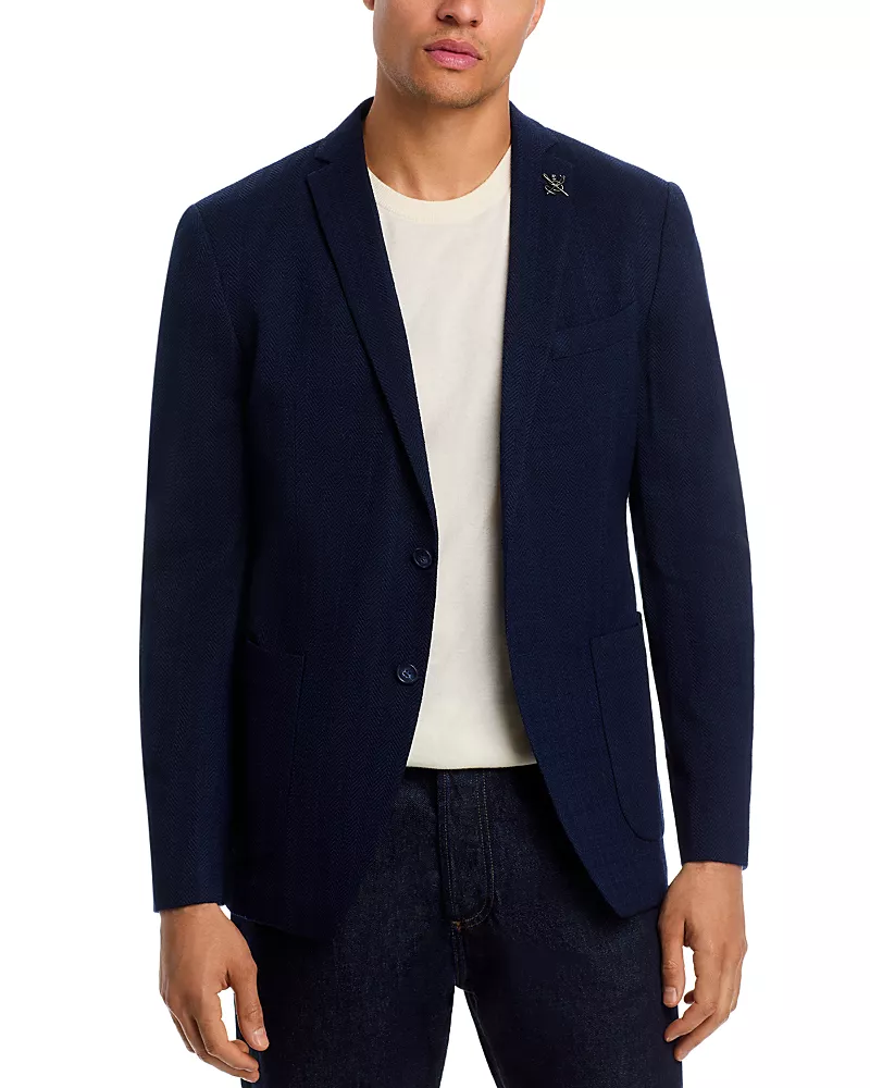 John Varvatos Star Usa Slim Fit Varick Herringbone Jersey Sport Coat