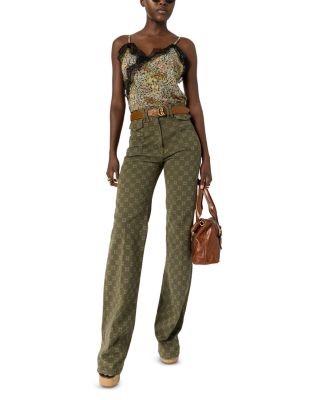 Anna Mid Rise Jeans in Khaki Green