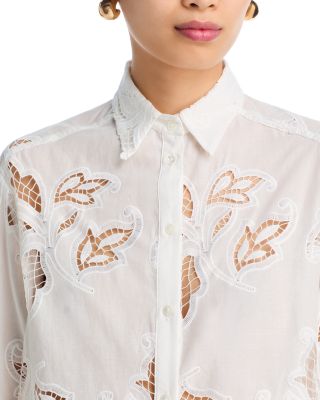 Long Sleeve Cropped Shirt & Pull On Midi Pencil Skirt