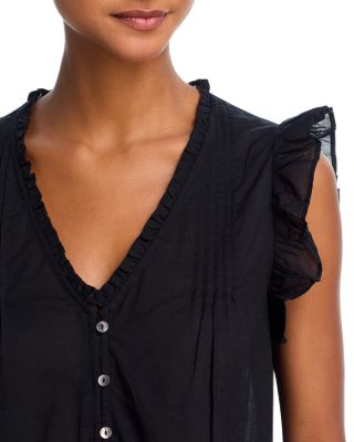 Ruffle Button Front Crop Top - Exclusive