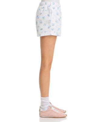 Floral Print Crewneck Sweatshirt & Shorts