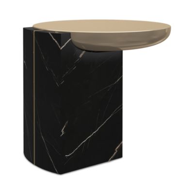 Overlap Round Side Table, Dark