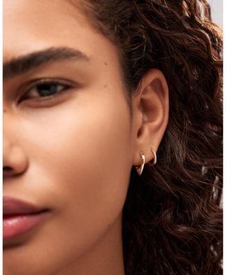 Solid Yellow Gold Lab-Grown Diamond Trillion Hoops