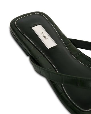 Women's Croco Embossed Flip Flops
