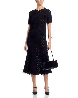 Fine Cotton Popcorn Knit Top & Skirt