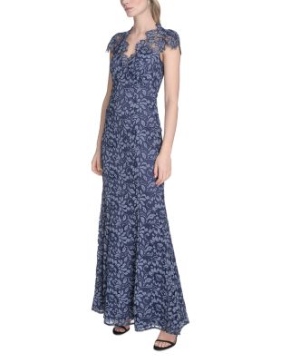 Illusion Neck Cap Sleeved Gown