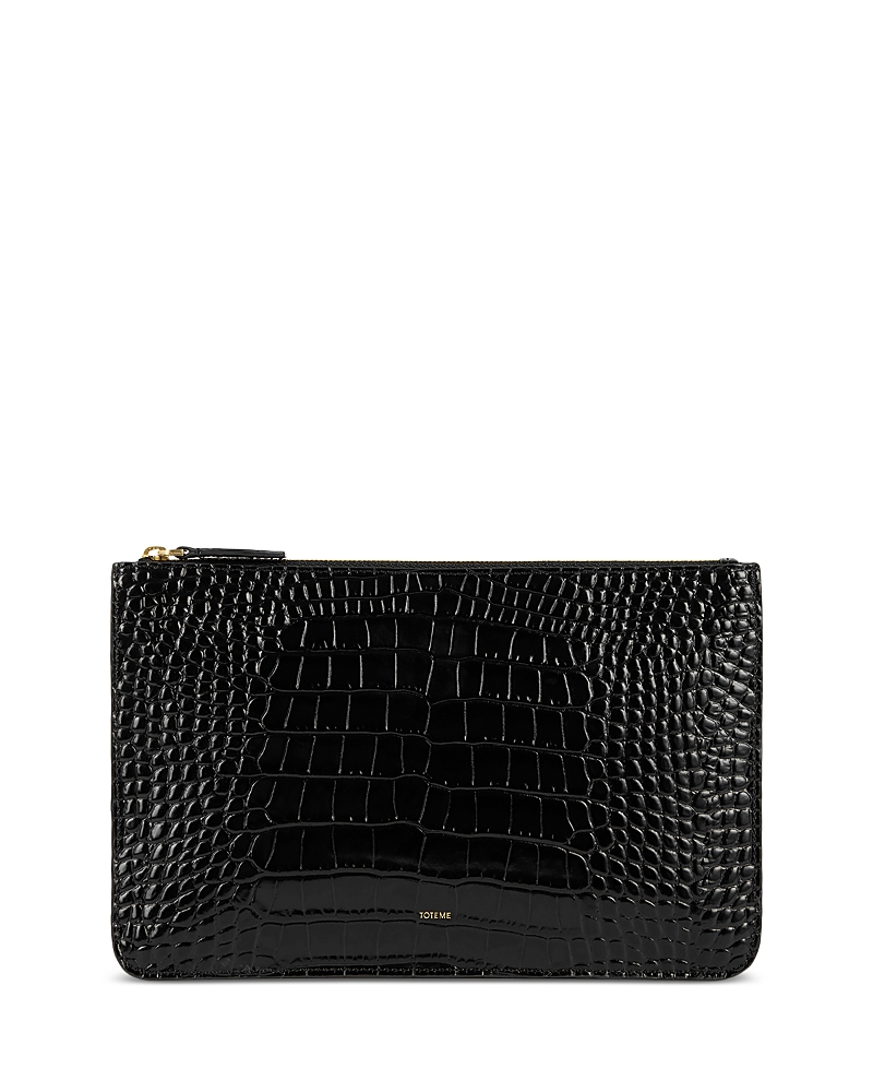 Toteme Croco Embossed Leather Clutch