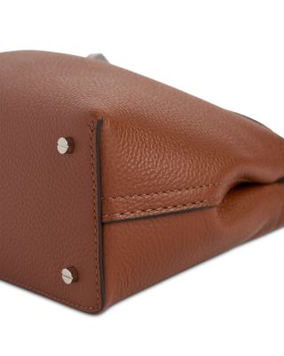 T-Lock Grained-Leather Convertible Clutch in Sienna