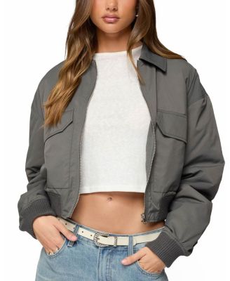 Dolan Ruched Oversized Bomber Jacket
