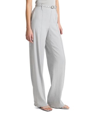 Linen-Blend High-Rise Pull-On Pant