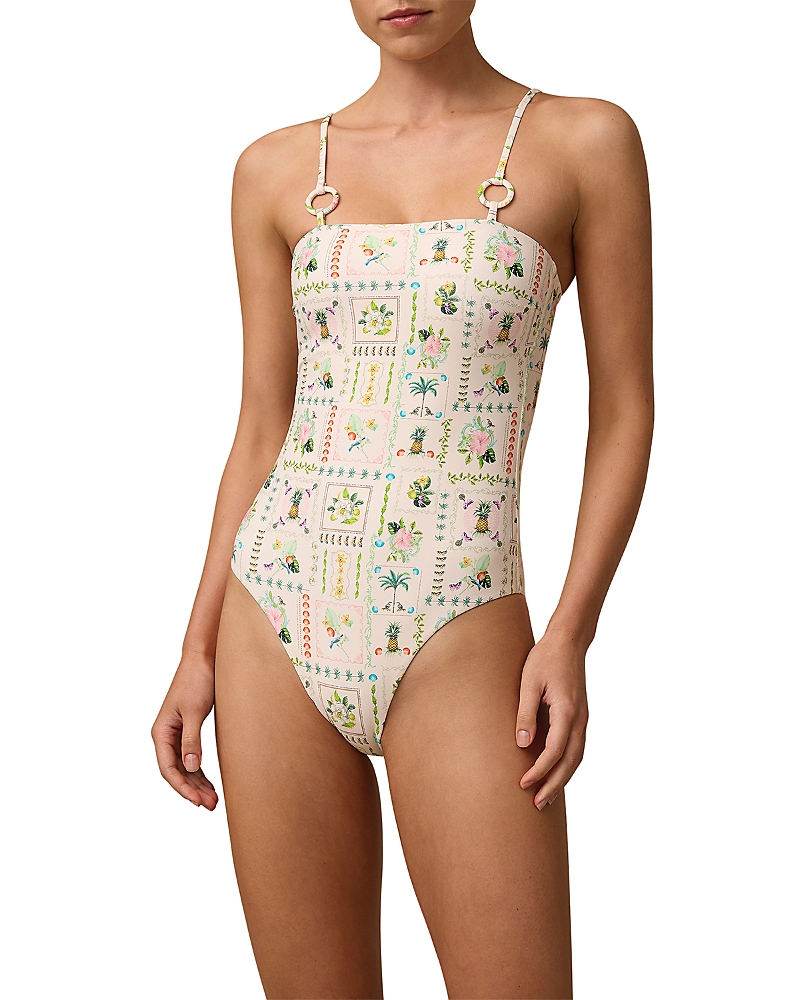 Monte & Lou Como Hoop Bandeau One Piece Swimsuit