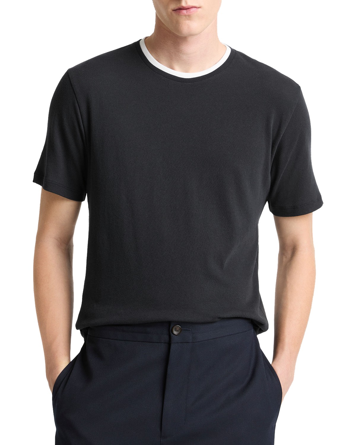 Loose Knit Double Collar T-Shirt