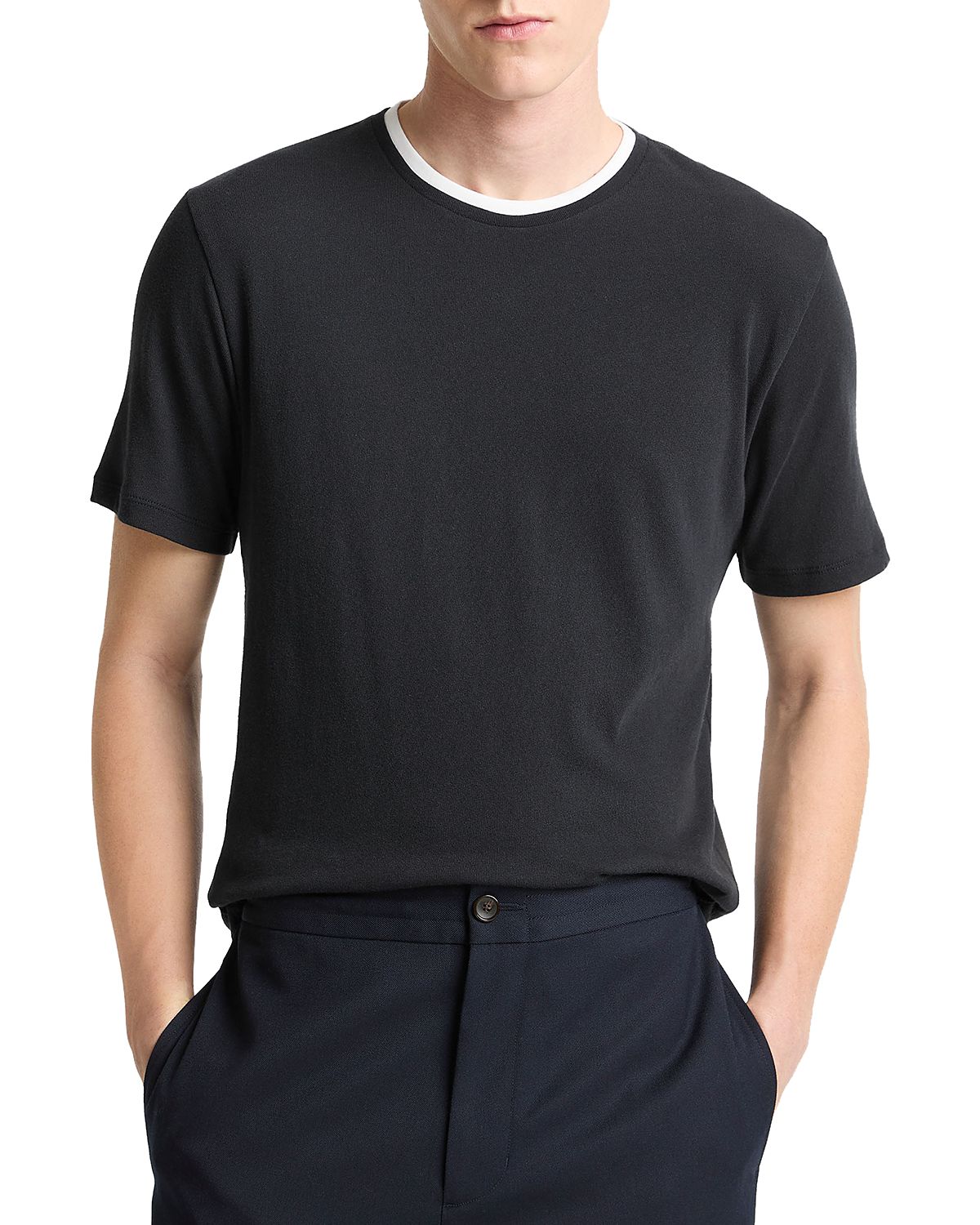 Vince Loose Knit Double Collar T-Shirt