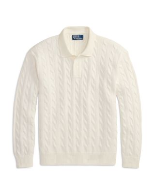 Relaxed Fit Cable Knit Cotton Sweater