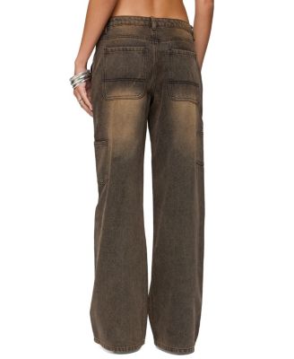 Ayla Low Rise Baggy Carpenter Colored Wash Jeans