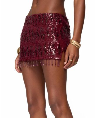 Dalis Fringed Sequin Mini Skirt
