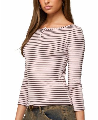 Avigyle Striped Boat Neck Top
