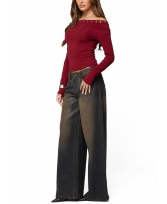 Rebekka Grommet Off Shoulder Top