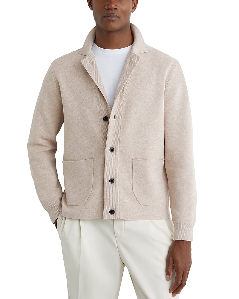 Reiss Plaza Long Sleeve Button Through Ribbed Cardigan
