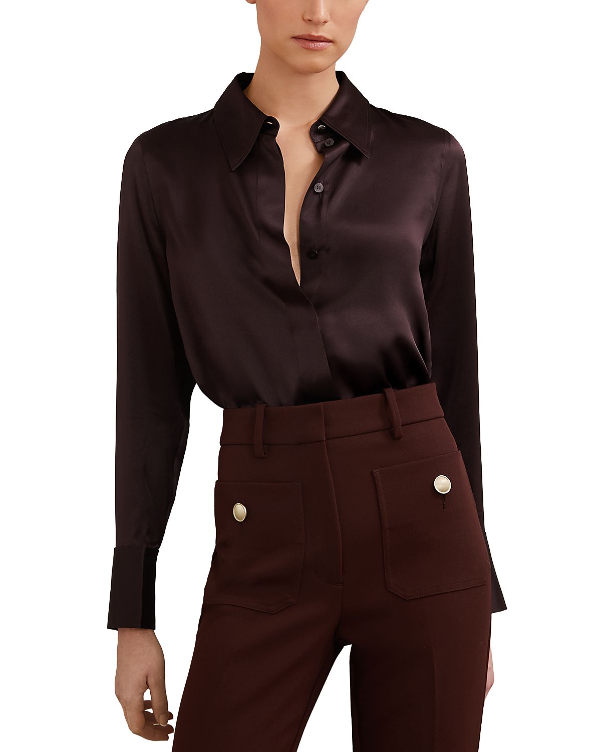 Reiss Ameira Silk Satin Shirt