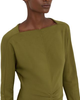 Adrianna Ruched Long Sleeve Midi Dress