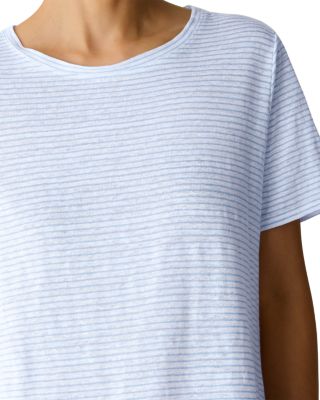 Linen Striped Crewneck Tee