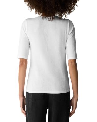 Textured Elbow Sleeve Top