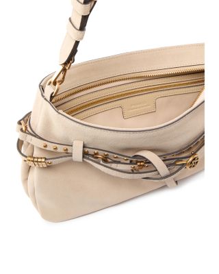 Classic Belted Suede Shoulder Bag