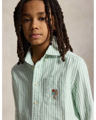 Boys' Polo Bear Cotton Oxford Shirt - Big Kid