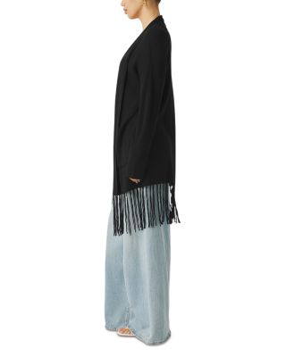 Spl X CJ Fringe Open Front Cardigan Sweater