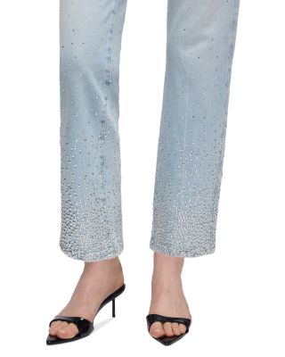 Calie Mid Rise Straight Ankle Jeans in Luminous Blue